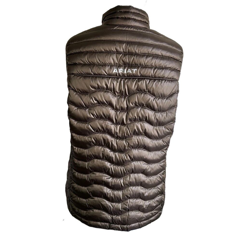 Ariat AriatTEK Ideal Down Vest Womens XL Brown Quilted Insulated Full Zip - Picture 2 of 11